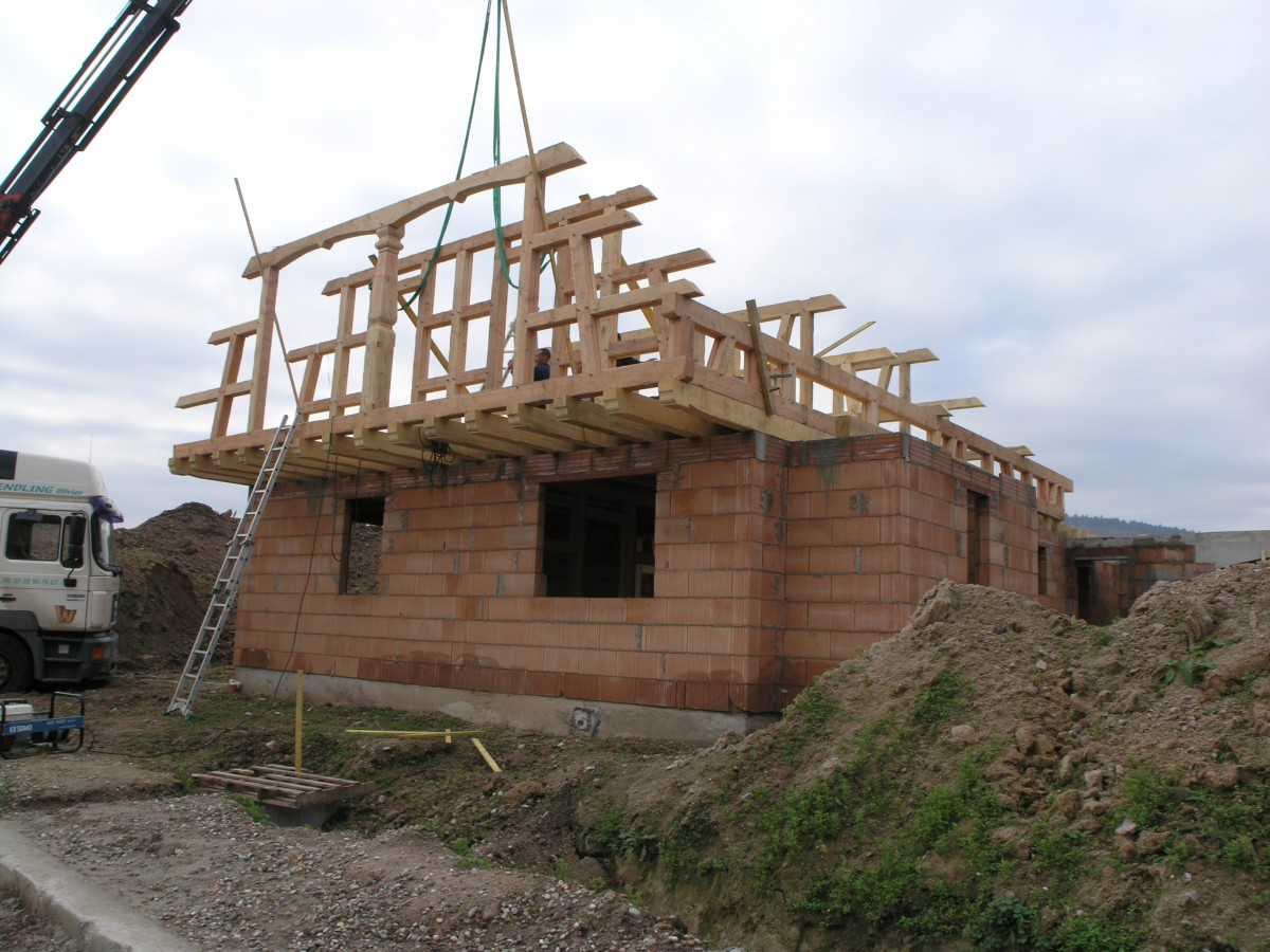 Construction d'une maison alsacienne